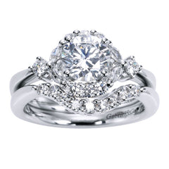 Ladies' Halo 14k White Gold Diamond Engagement Ring by bridal jewelry designer Gabriel and Co