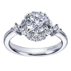 Ladies' Halo 14k White Gold Diamond Engagement Ring by bridal jewelry designer Gabriel and Co