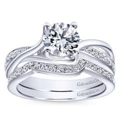 Ladies' Bypass 14k Pave Diamond Engagement Ring by Bridal Jewelry Designer Gabriel and Co