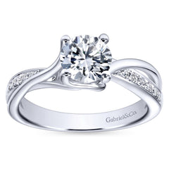 Ladies' Bypass 14k Pave Diamond Engagement Ring by Bridal Jewelry Designer Gabriel and Co