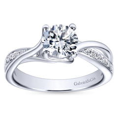 Ladies' Bypass 14k Pave Diamond Engagement Ring by Bridal Jewelry Designer Gabriel and Co