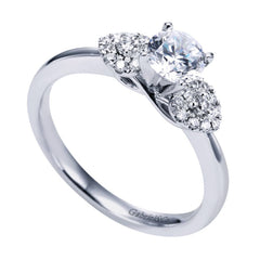 Ladies' Pave Petals 14k White Gold Diamond Engagement Ring by Bridal Jewelry Designer Gabriel and Co