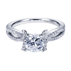 Ladies' Split Shank 14k White Gold Diamond Engagement Ring by Bridal Jewelry Designer Gabriel and Co