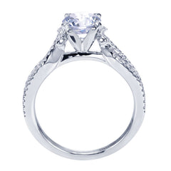 Ladies' Split Shank 14k White Gold Diamond Engagement Ring by Bridal Jewelry Designer Gabriel and Co