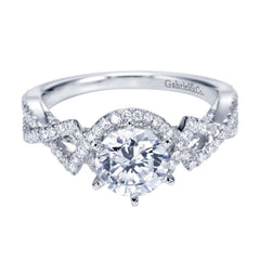 Ladies' Criss Cross 14k White Gold Diamond Engagement Ring