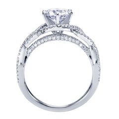 Ladies' Criss Cross 14k White Gold Diamond Engagement Ring