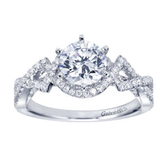 Ladies' Criss Cross 14k White Gold Diamond Engagement Ring