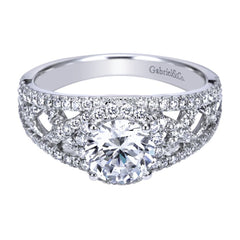 Pave Lace White Gold Diamond Engagement Mounting