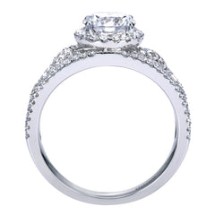 Pave Lace White Gold Diamond Engagement Mounting