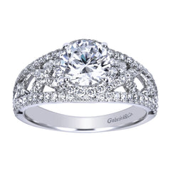 Pave Lace White Gold Diamond Engagement Mounting