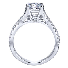 Ladies' Vintage Inspired 14k White Gold Diamond Engagement Ring by Gabriel