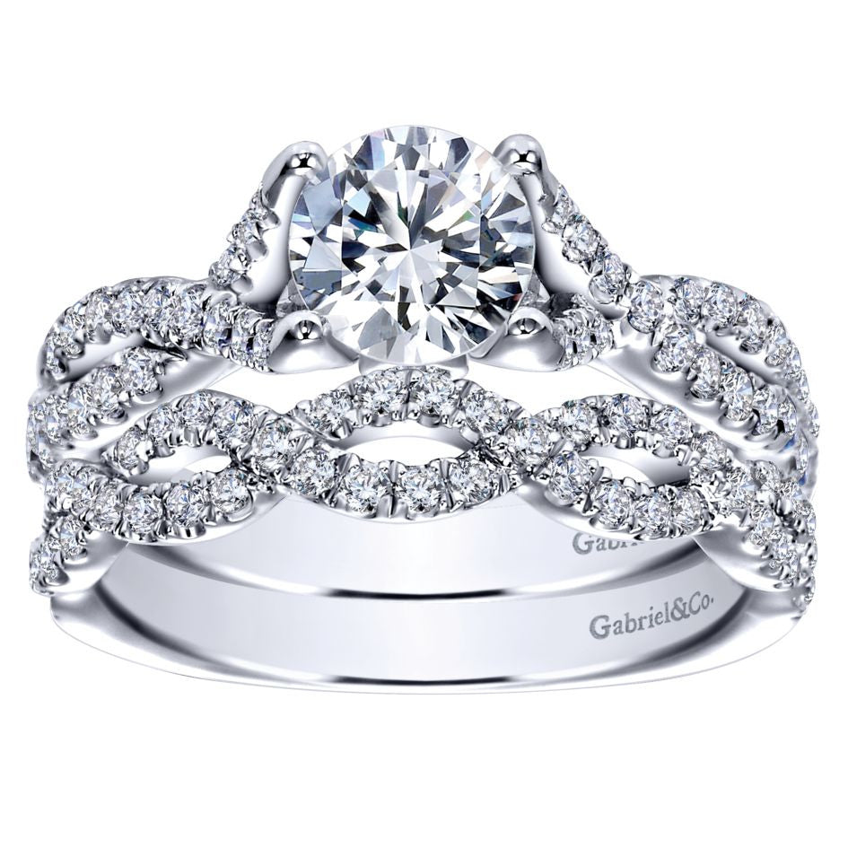 Ladies' Vintage Inspired 14k White Gold Diamond Engagement Ring by Gabriel