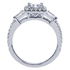 Ladies' Princess 14k White Gold Diamond Engagement Mounting