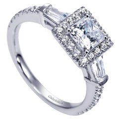 Ladies' Princess 14k White Gold Diamond Engagement Mounting