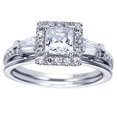 Ladies' Princess 14k White Gold Diamond Engagement Mounting