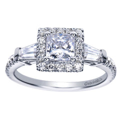 Ladies' Princess 14k White Gold Diamond Engagement Mounting