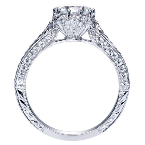 Ladies' Milgrain 14k White Gold Diamond Engagement Mounting
