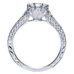 Ladies' Milgrain 14k White Gold Diamond Engagement Mounting