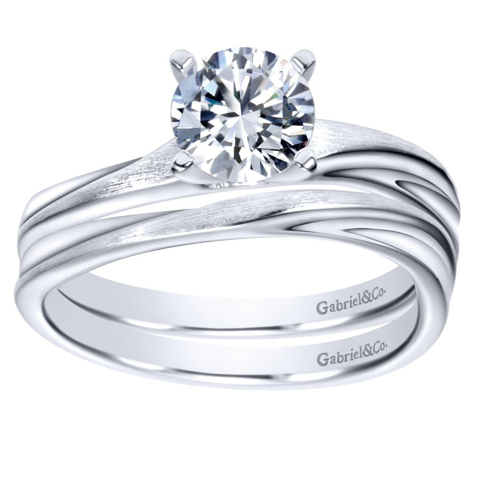 Ladies' Solitaire 14k White Gold Diamond Engagement Ring