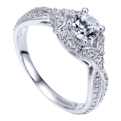 Ladies' Criss Crossed 14k White Gold Diamond Engagement Ring