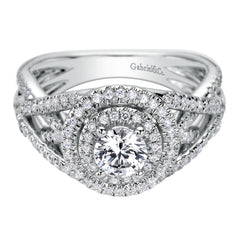 Ladies' Royal Pave 14k White Gold Diamond Engagement Mounting by Jewelry Designer Gabriel and Co