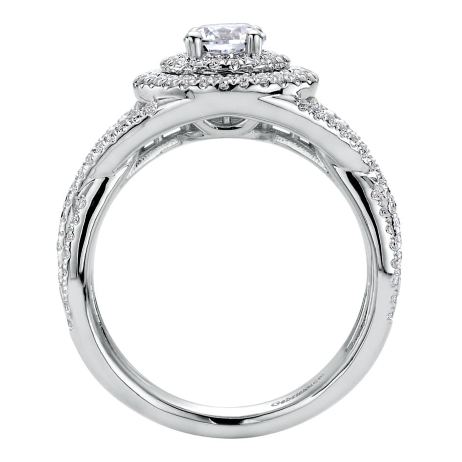 Ladies' Royal Pave 14k White Gold Diamond Engagement Mounting by Jewelry Designer Gabriel and Co