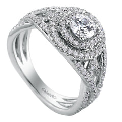 Ladies' Royal Pave 14k White Gold Diamond Engagement Mounting by Jewelry Designer Gabriel and Co
