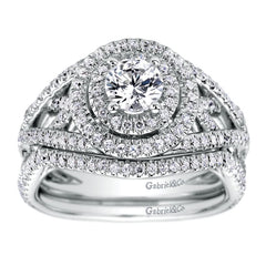 Ladies' Royal Pave 14k White Gold Diamond Engagement Mounting by Jewelry Designer Gabriel and Co