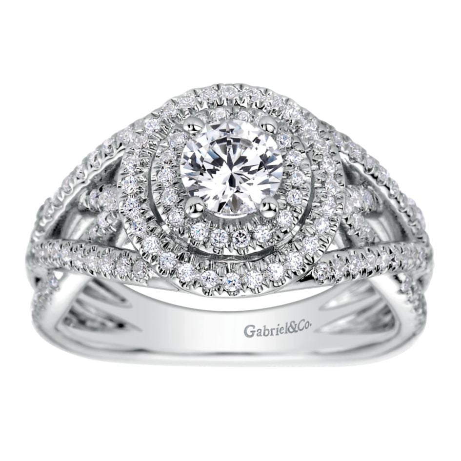 Ladies' Royal Pave 14k White Gold Diamond Engagement Mounting by Jewelry Designer Gabriel and Co