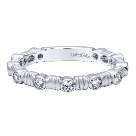 Ladies' Bezeled 14k White Gold Diamond Band