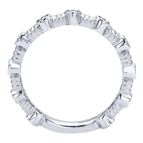 Ladies' Bezeled 14k White Gold Diamond Band