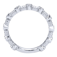 Ladies' Bezeled 14k White Gold Diamond Band