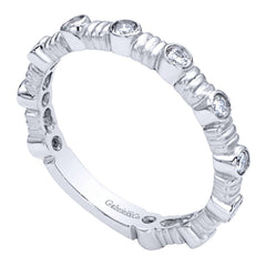 Ladies' Bezeled 14k White Gold Diamond Band