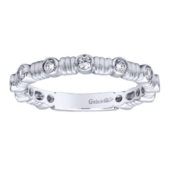 Ladies' Bezeled 14k White Gold Diamond Band