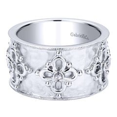 Ladies' Sterling Silver and White Sapphires Fashion Band