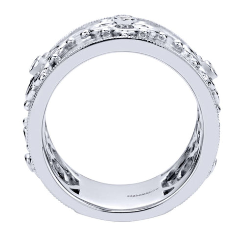 Ladies' Sterling Silver and White Sapphires Fashion Band
