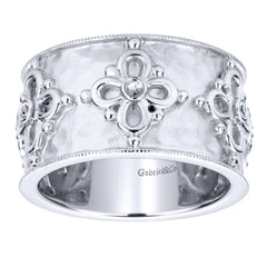 Ladies' Sterling Silver and White Sapphires Fashion Band