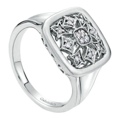 Ladies' Sterling Silver and Diamonds Fashion Ring by Gabriel Co