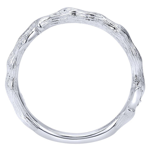 Ladies' Organic 14k White Gold Diamond Band
