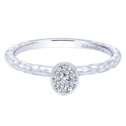 Gabriel and Co 14k White Gold Diamond Pod Ring