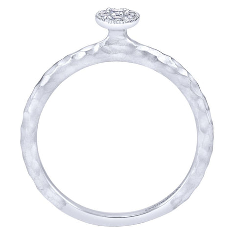 Gabriel and Co 14k White Gold Diamond Pod Ring