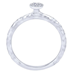 Gabriel and Co 14k White Gold Diamond Pod Ring