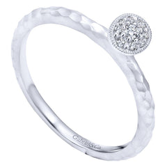 Gabriel and Co 14k White Gold Diamond Pod Ring