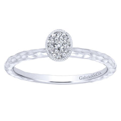 Gabriel and Co 14k White Gold Diamond Pod Ring