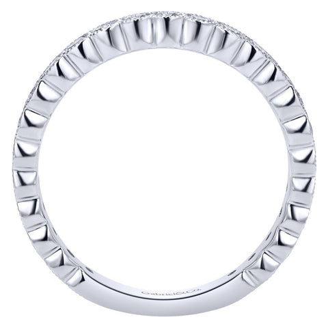 Ladies' Milgrain 14k White Gold Diamond Band