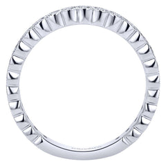 Ladies' Milgrain 14k White Gold Diamond Band