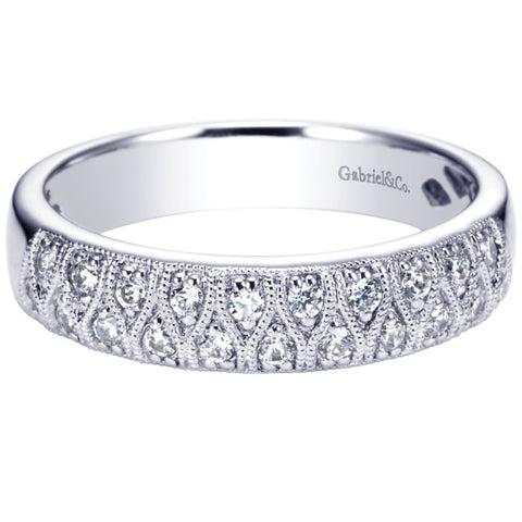 Ladies' Double Row 14k White Gold Diamond Band