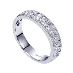 Ladies' Double Row 14k White Gold Diamond Band