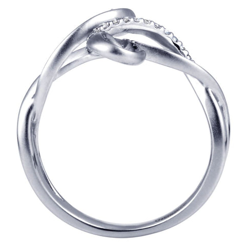 Ladies' Freeform Sterling Silver and Diamonds Fashion Ring