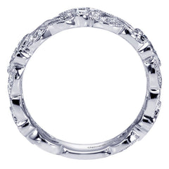 Ladies' Open Weave 14k White Gold Diamond Band